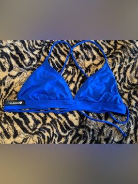 Calavera Blue Triangle Swim Top